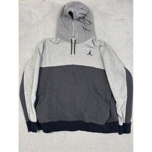 Nike Jordan Men's 3XL Jumpman Hoodie Sweatshirt Flight Hood Gray Black Striped